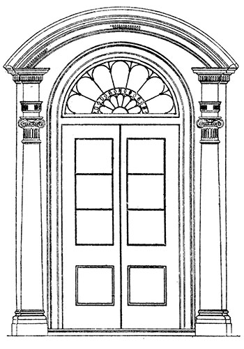 Line drawing of a door